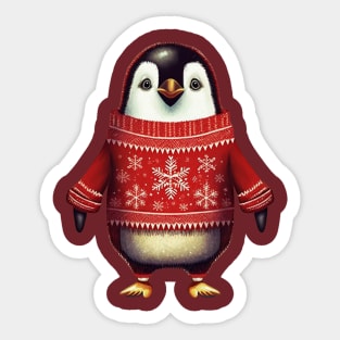 Penguin Loves Christmas Sweaters Sticker